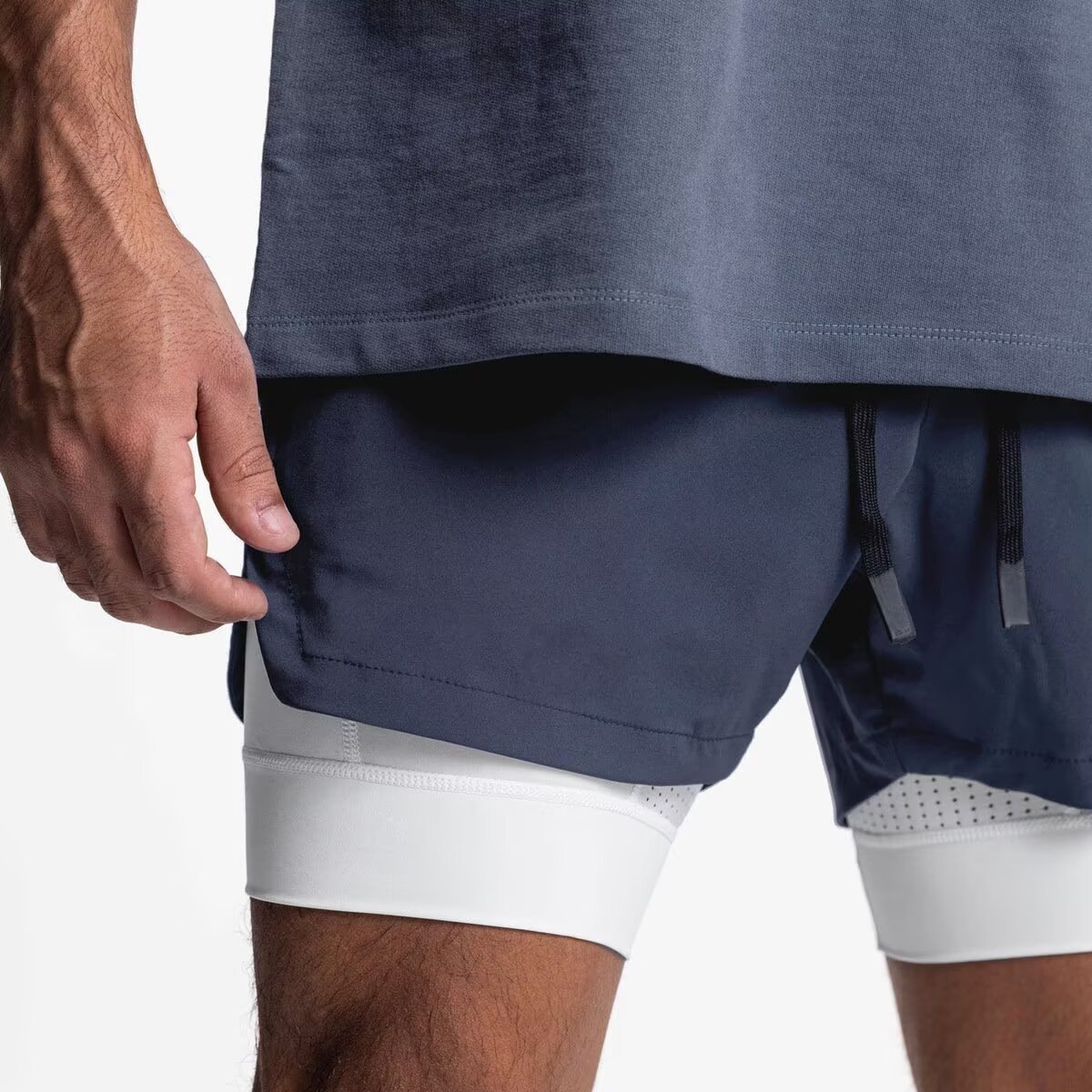Outdoor Sport Hiking Pants - 2-in-1 Herren Outdoor-Laufshorts Schnelltrocknende Fitness-Trainingshose Doppellagige