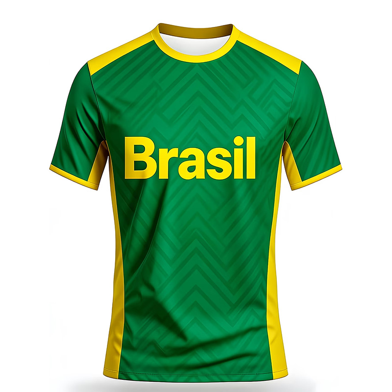 Outdoor Sport Name - Brasilien-Fußballtrikot-T-Shirt für Herren, Outdoor-Sport, atmungsaktiv, kurzärmelig,