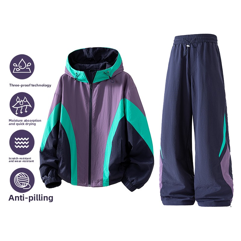 Outdoor Sports Outfit - Neues zweiteiliges Herren-Frühlings-Herbst-Jackenset. Trendiges, lockeres, schnelltrocknendes,