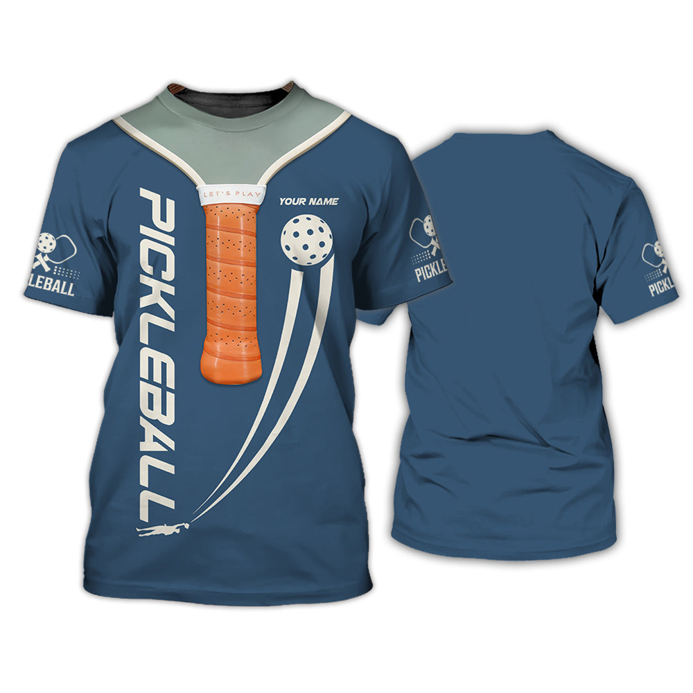 Outdoor Sport Name - Flammen- und Bier-Design Pickleball T-Shirt für